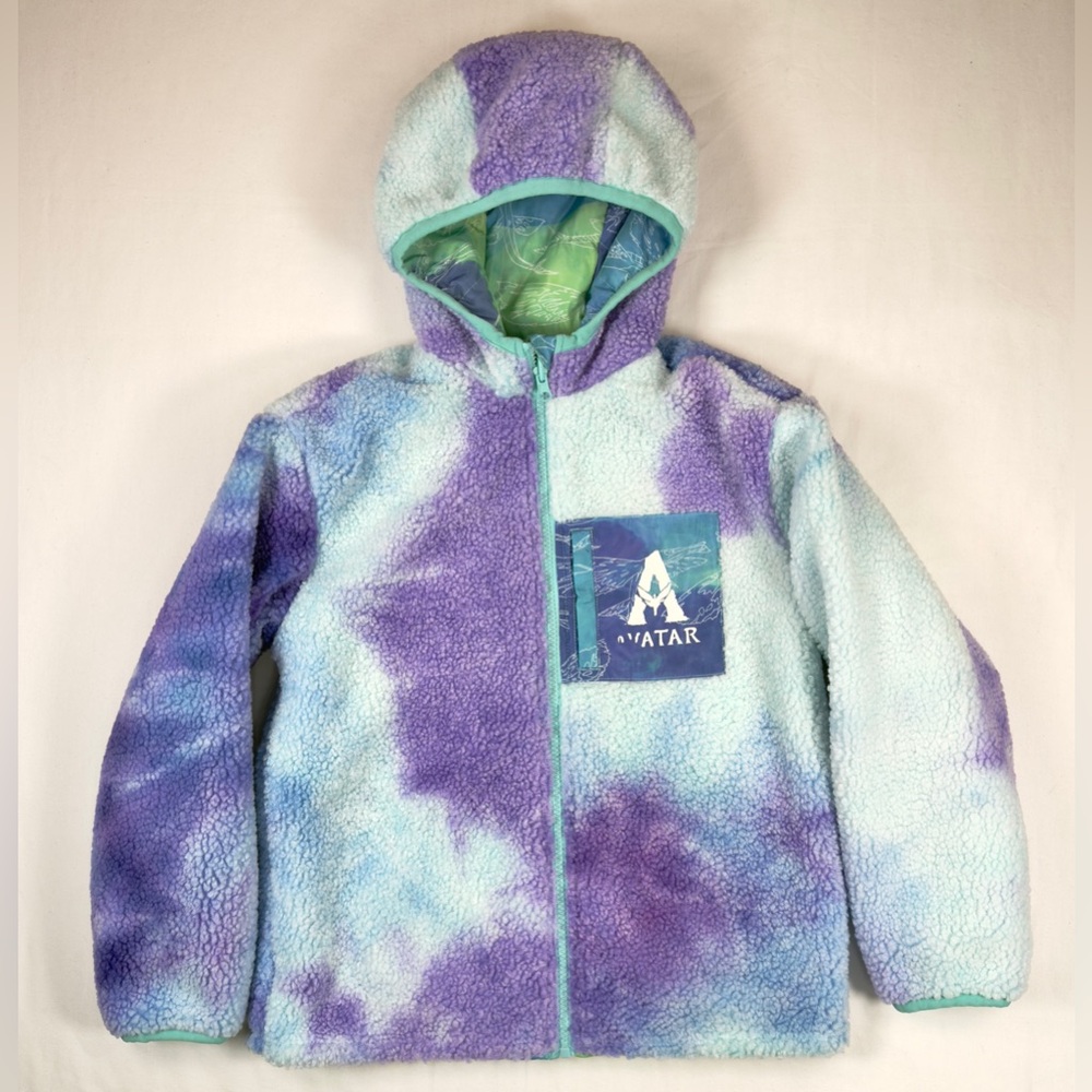 AVATAR Kids Reversible Sherpa Fleece Puffer Jacket 9/10 Way of‎ Water Disney Zip